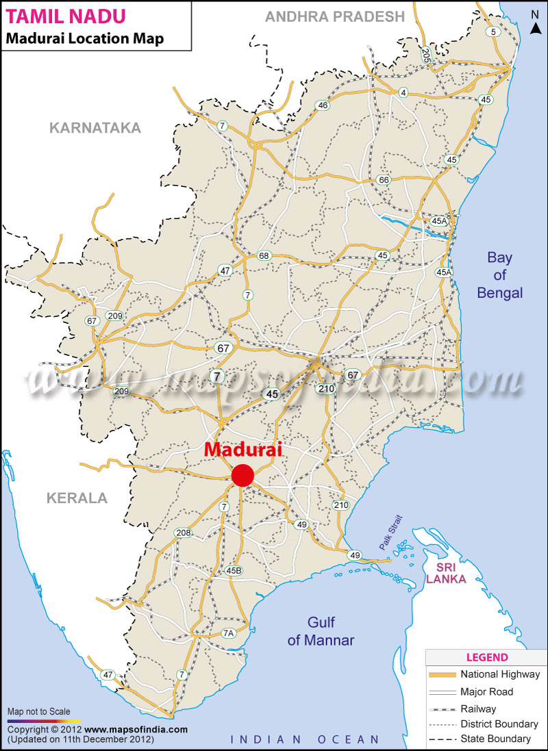 Madurai Location Map