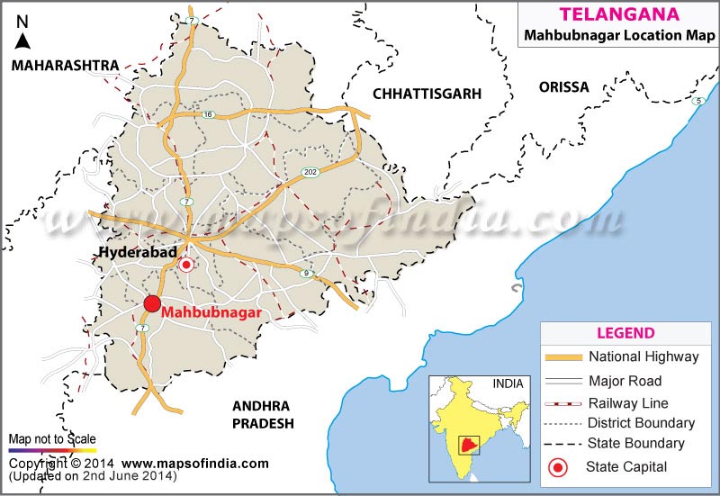 Mahbubnagar Location Map