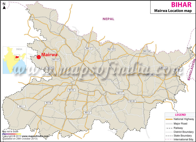 Mairwa Location Map