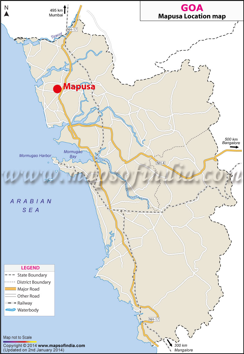 Mapusa Location Map