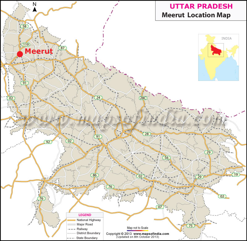 Meerut Location Map