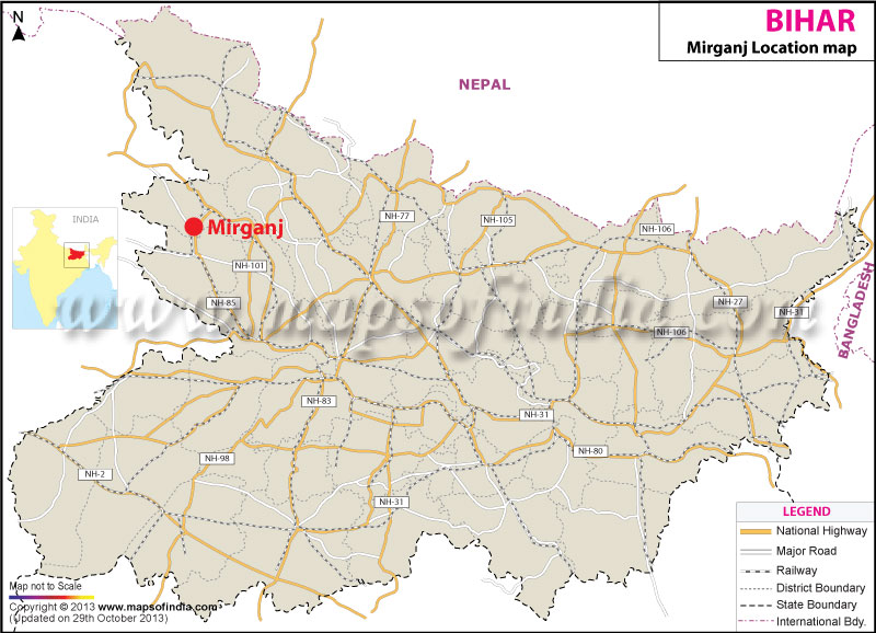 Mirganj Location Map