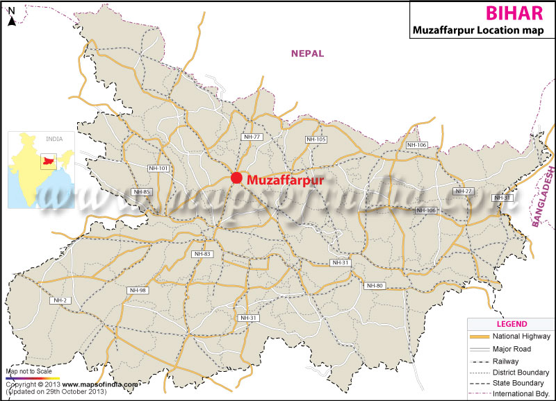 Muzaffarpur Location Map
