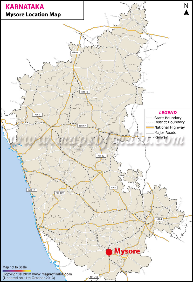 Mysore Location Map