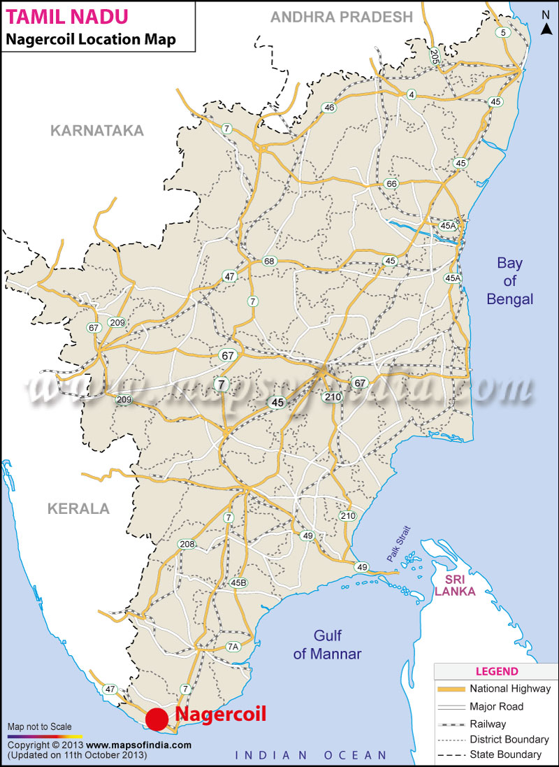 Nagercoil Location Map