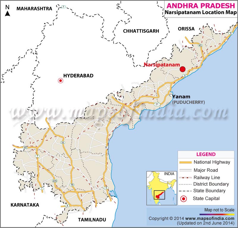 Narsipatnam Location Map