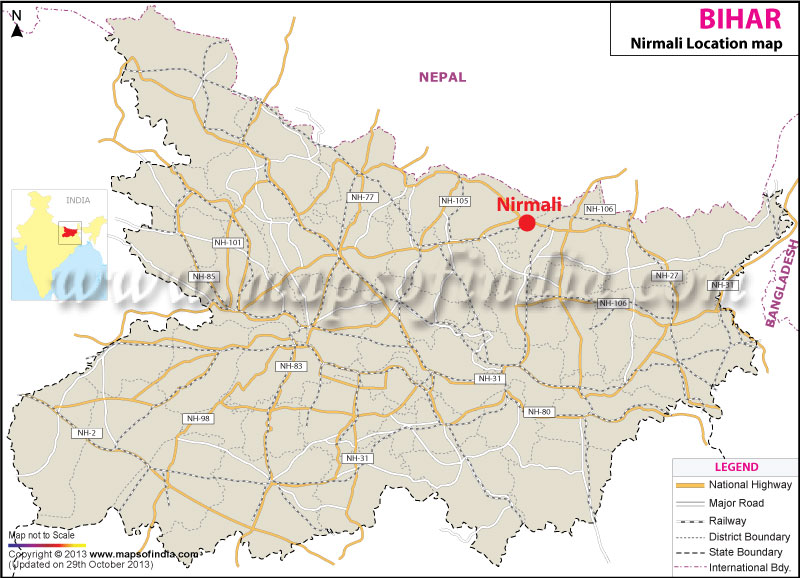 Nirmali Location Map