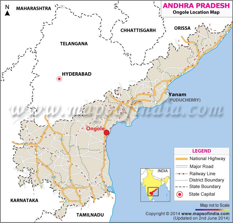 Ongole Location Map