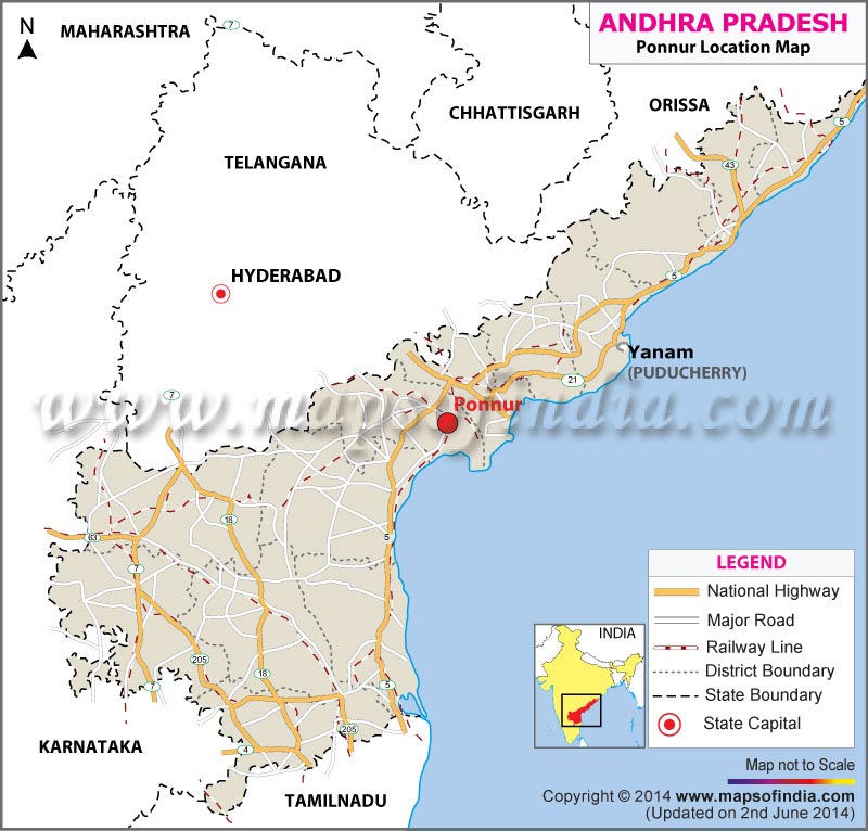 Ponnur Location Map