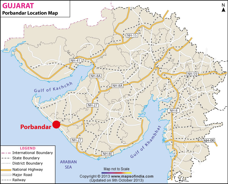 Porbandar Location Map
