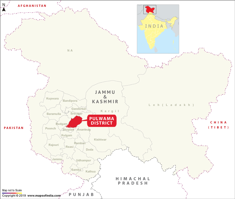 Pulwama Location Map