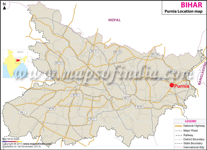 Purnia Location Map