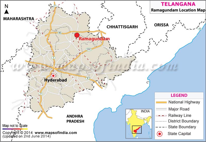 Distance From Hyderabad To Godavarikhani Where Is Ramagundam Located In India | Ramagundam Location Map,Telangana