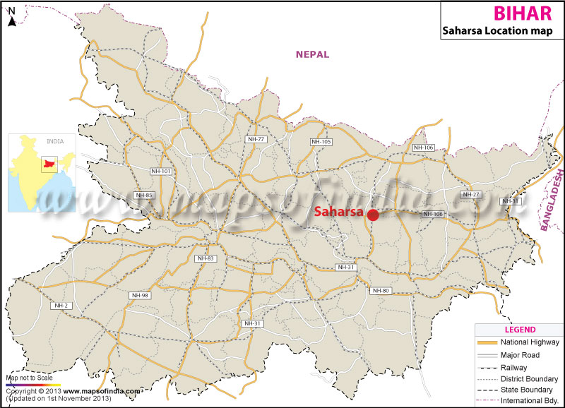 Saharsa Location Map