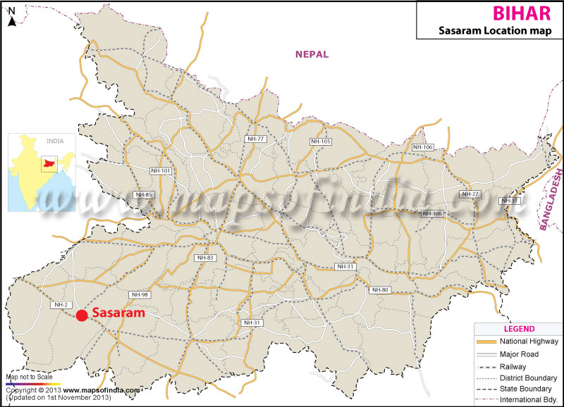 Sasaram Location Map