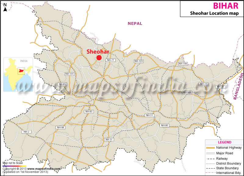 Sheohar Location Map