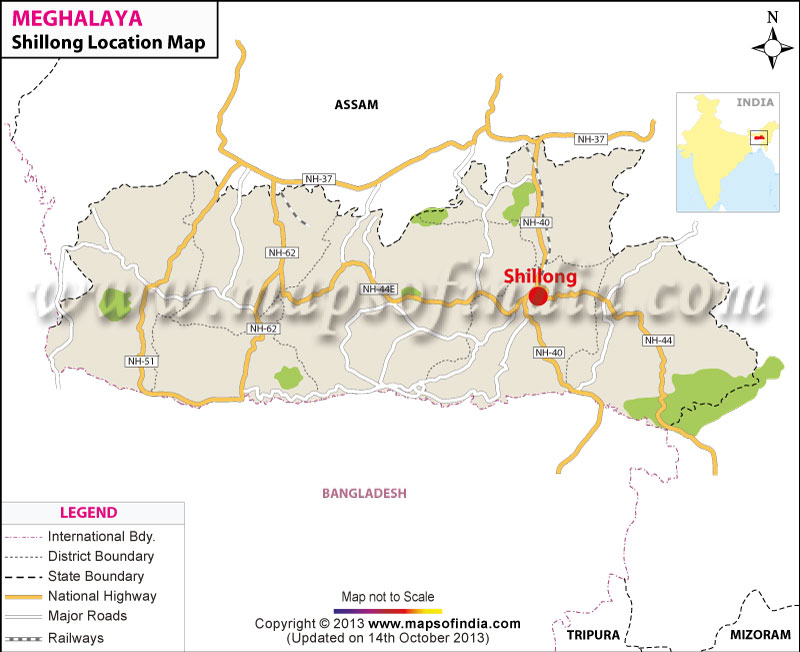 Shillong Location Map Where Is Shillong