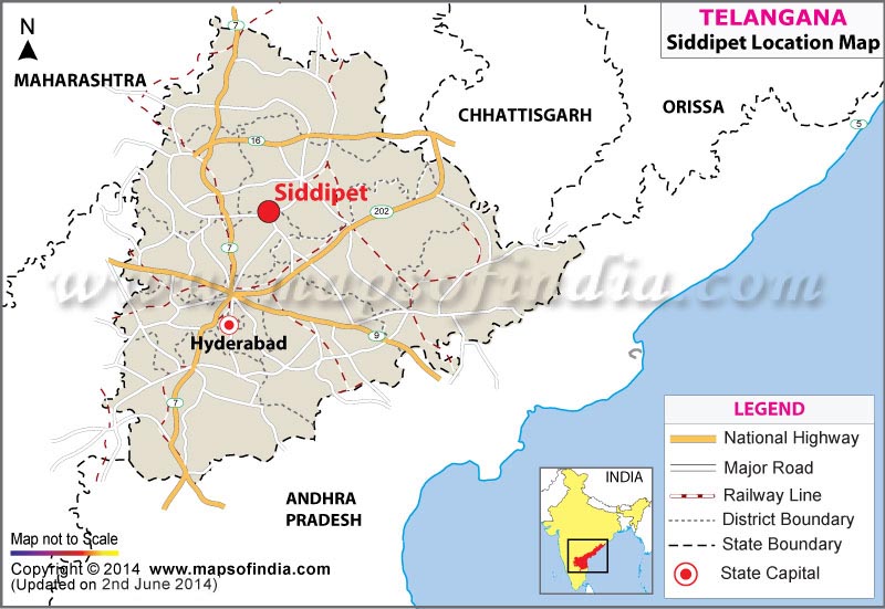 Siddipet Location Map