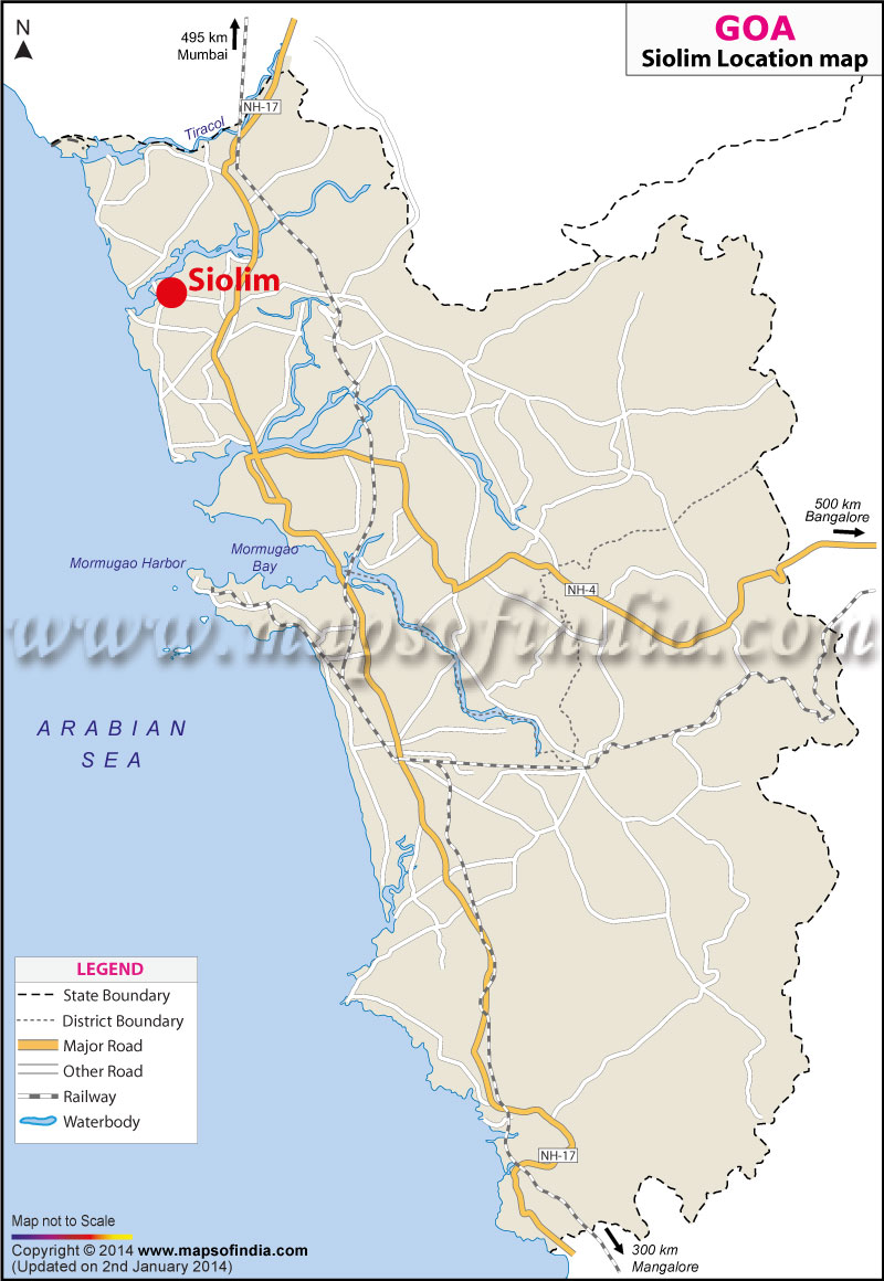 Siolim Location Map