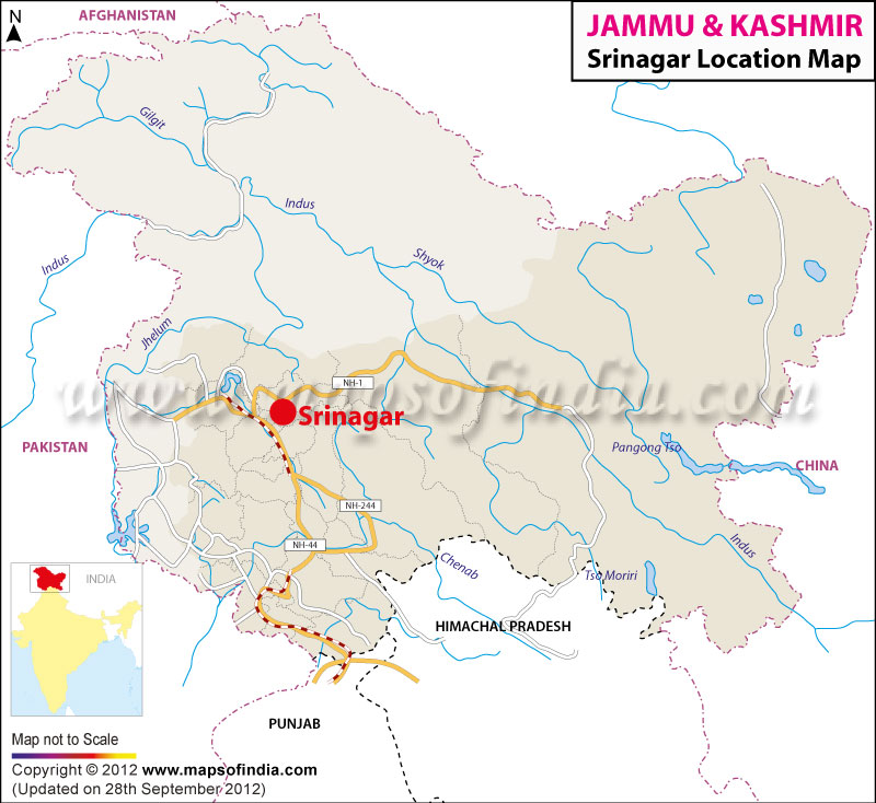 Srinagar Location Map