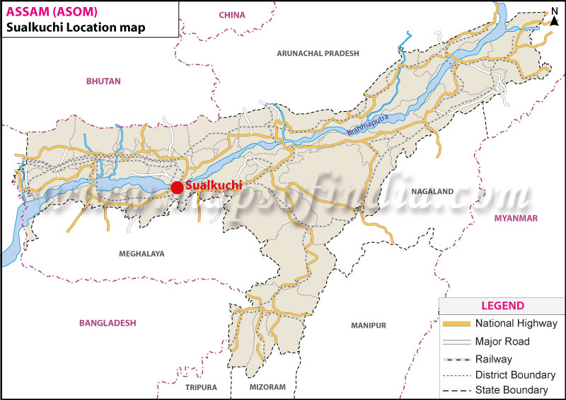 Sualkuchi Location Map