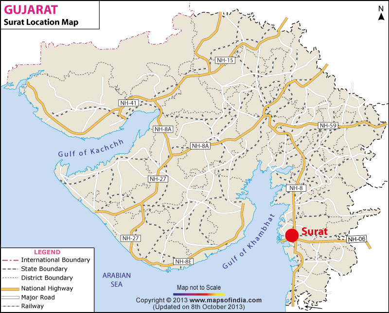 Where is Surat Located in India | Surat Location Map,Gujarat