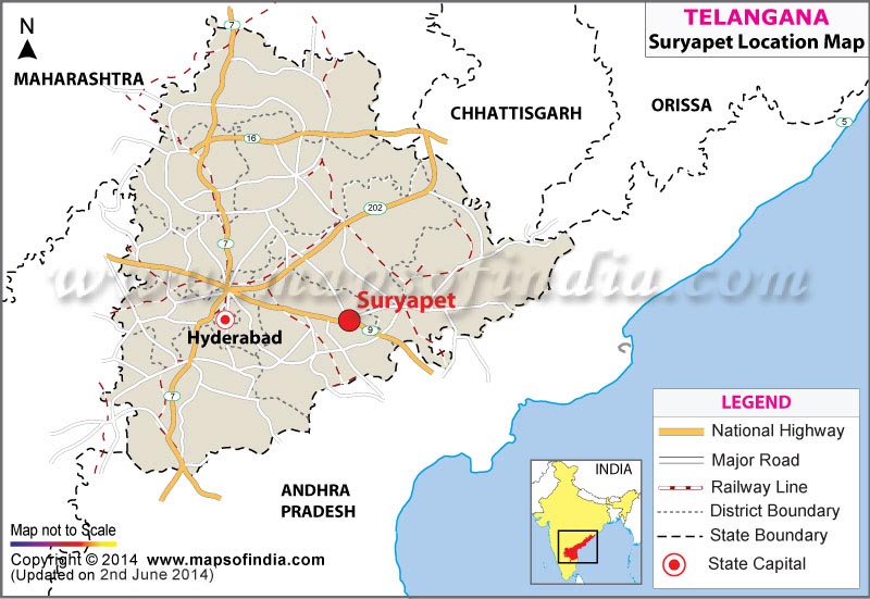 Suryapet Location Map