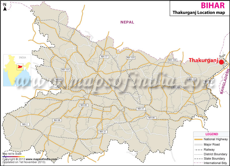 Thakurganj Location Map