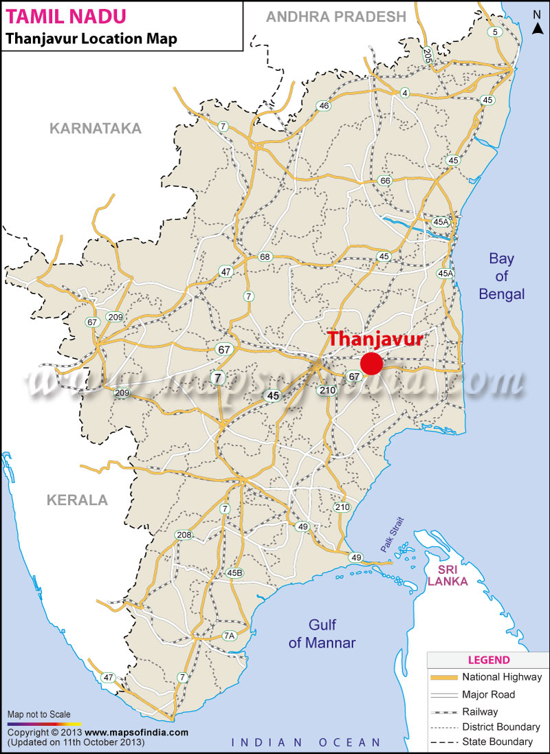 Thanjavur Location Map