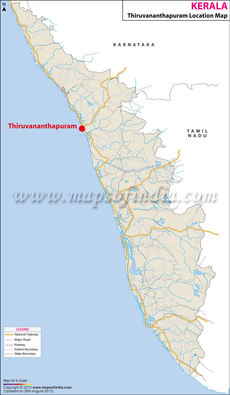 Trivandrum ( Thiruvananthpuram ) Location Map