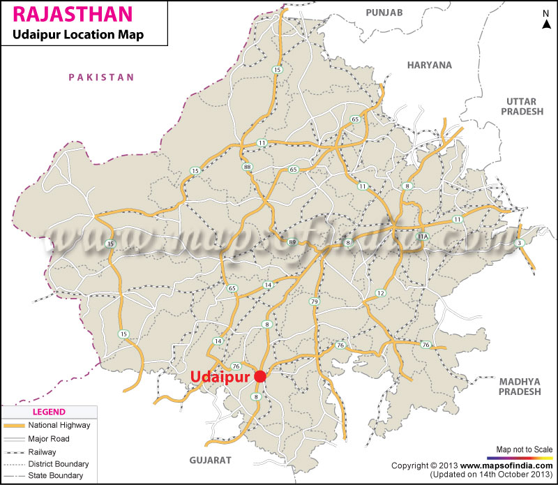 Udaipur Location Map
