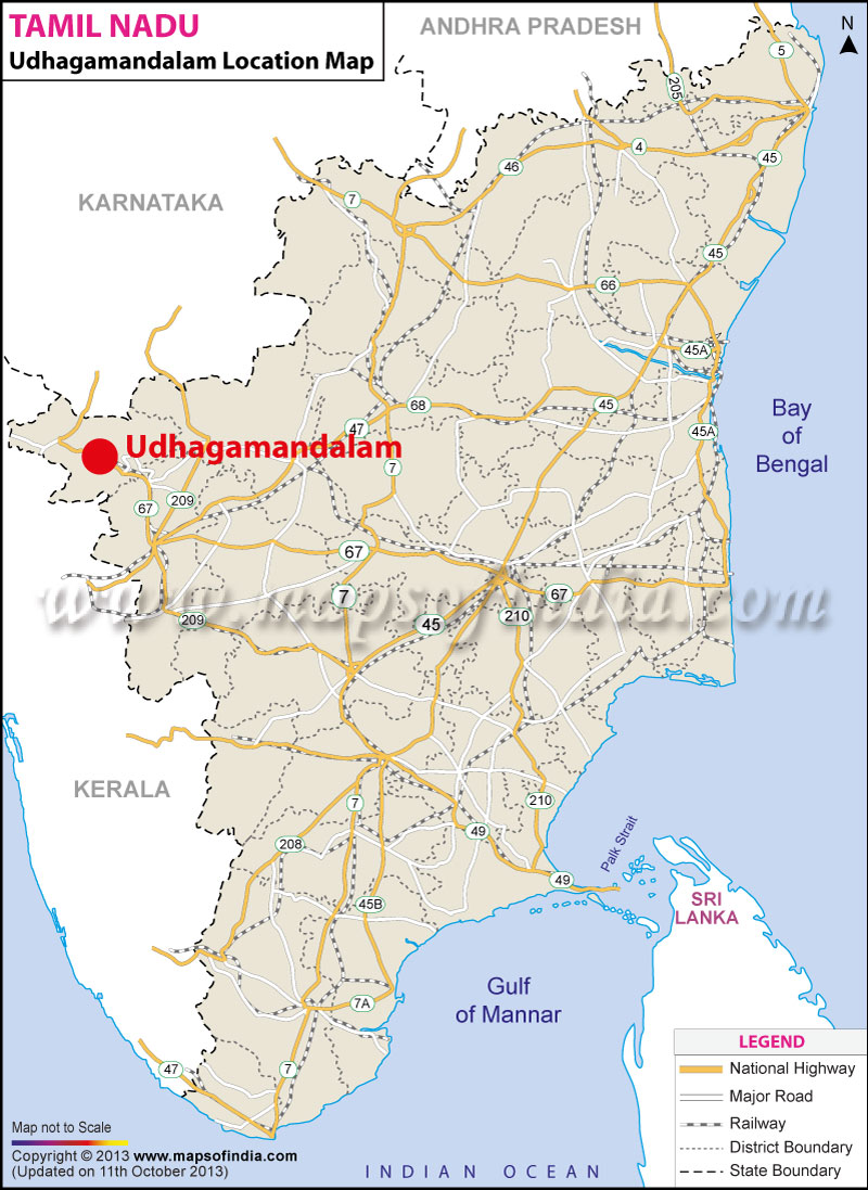 Udhagamandalam Location Map