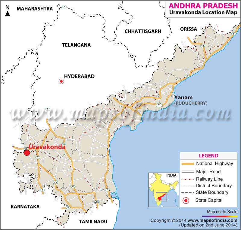Uravakonda Location Map