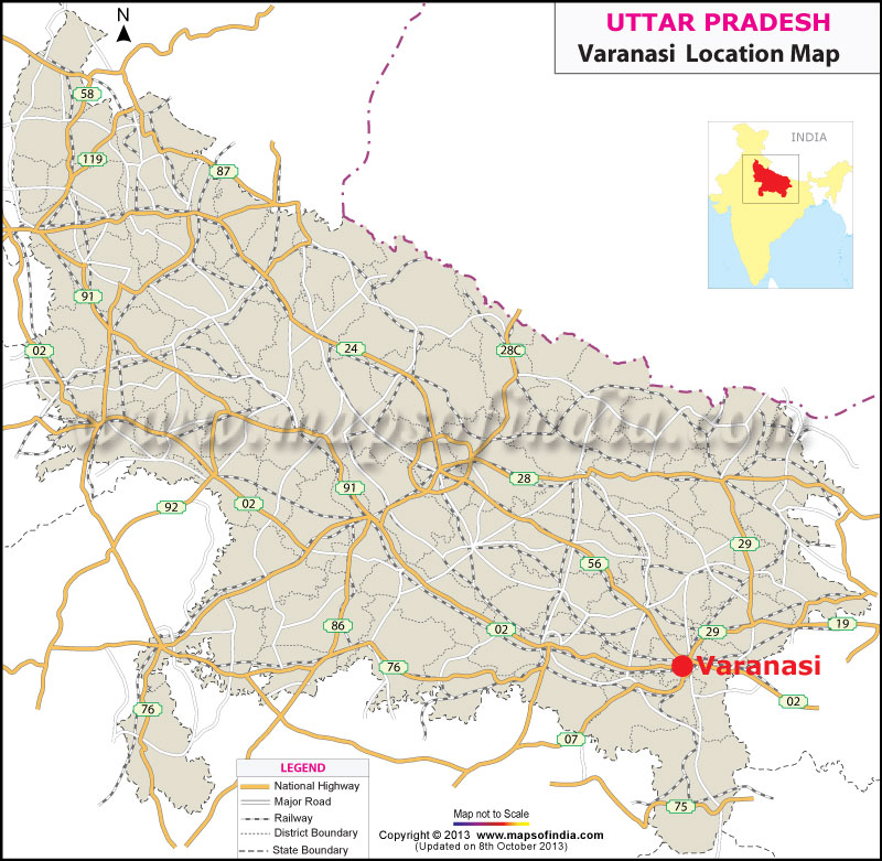 Varanasi Location Map