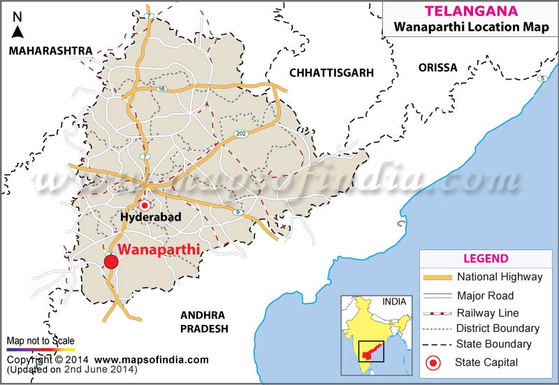 Wanaparthi Location Map