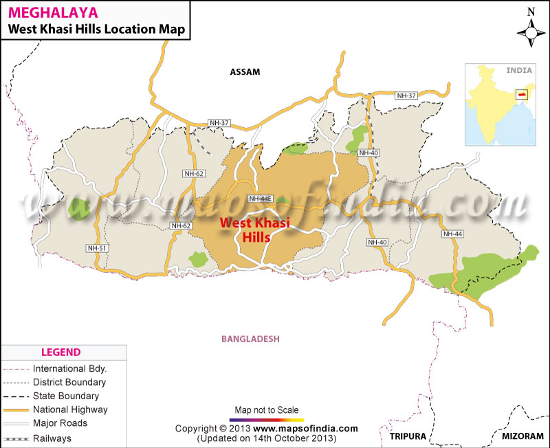 West Khasi Hills Location Map