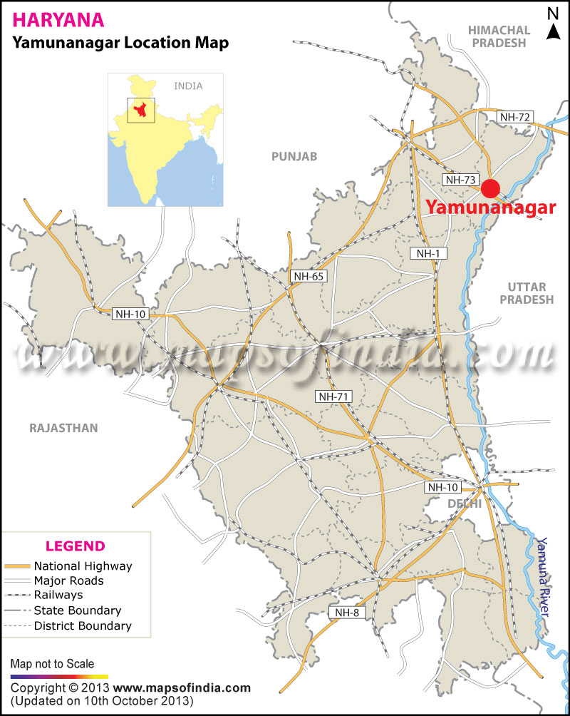 Yamunanagar Location Map