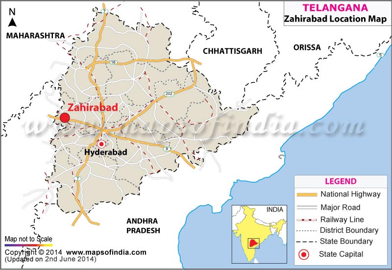 Zahirabad Location Map
