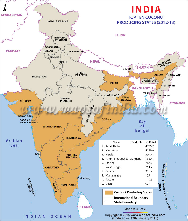 Top 10 Coconut Producing States