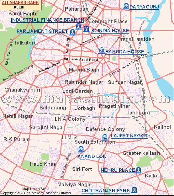 Location of Allahabad Bank, Delhi