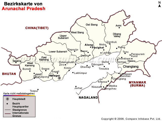 Arunachal Pradesh Landkarte