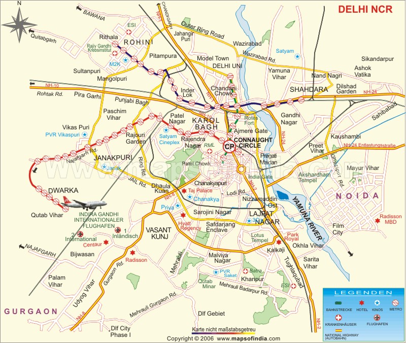 Stadtplan von Neu Delhi