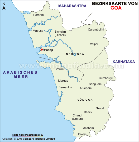 Bezirkskarte von Goa