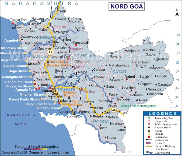 Nord Goa Bezirkskarte