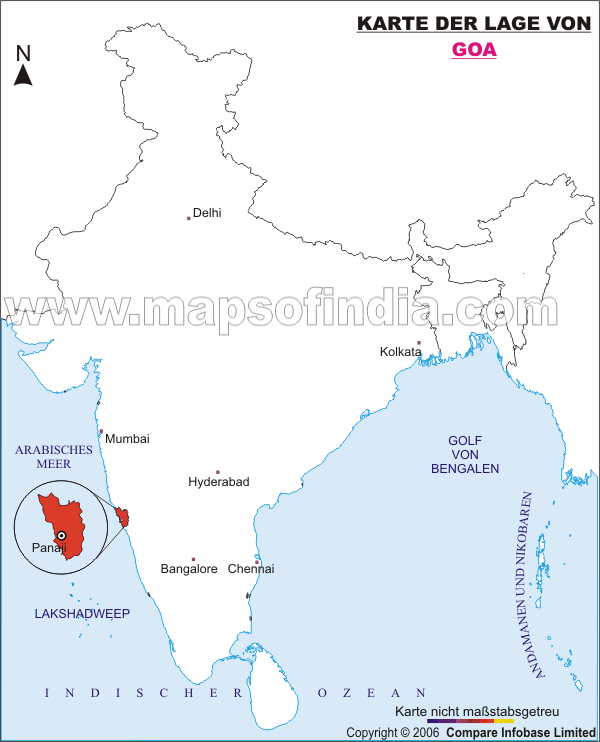Karte der Lage von Goa