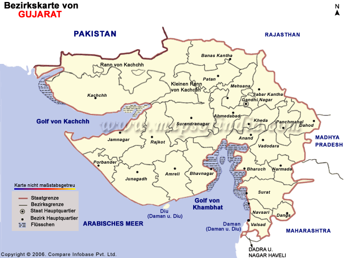 Gujarat Landkarte