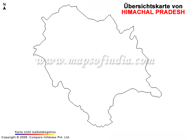 Leere/Übersichtskarte von Himachal Pradesh