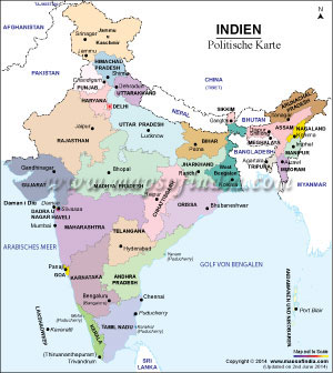 Politische Karte Indiens