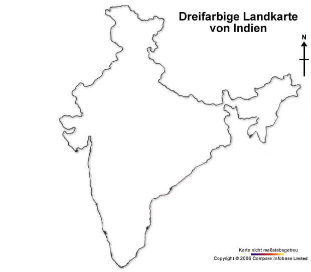 Dreifarbige-Karte Indiens