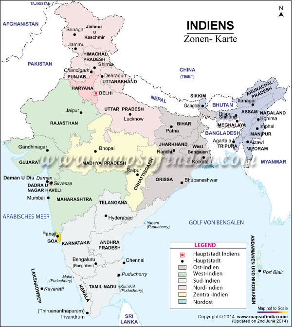 Zonen Karte Indiens
